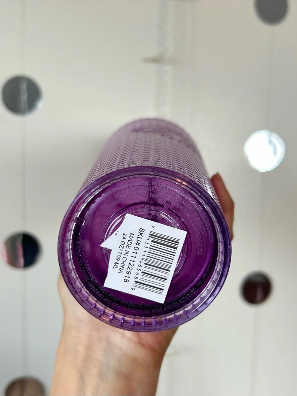 NWT Starbucks Venti Grid Tumbler Ombre Iridescent 24oz Iced Coffee Tea Purple